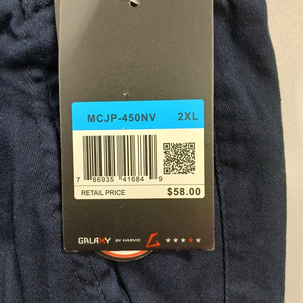 GALAXY Slim Fit Cargo Jogger Pants Mens 2XL XXL‎ Navy Blue $58 NEW
